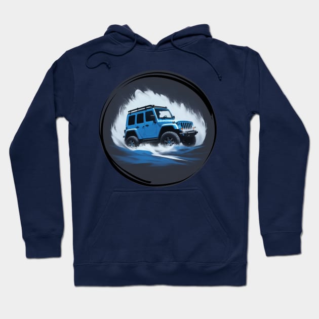 Jeep Off Road Vehicle Super Blue Hoodie by The Wonder View